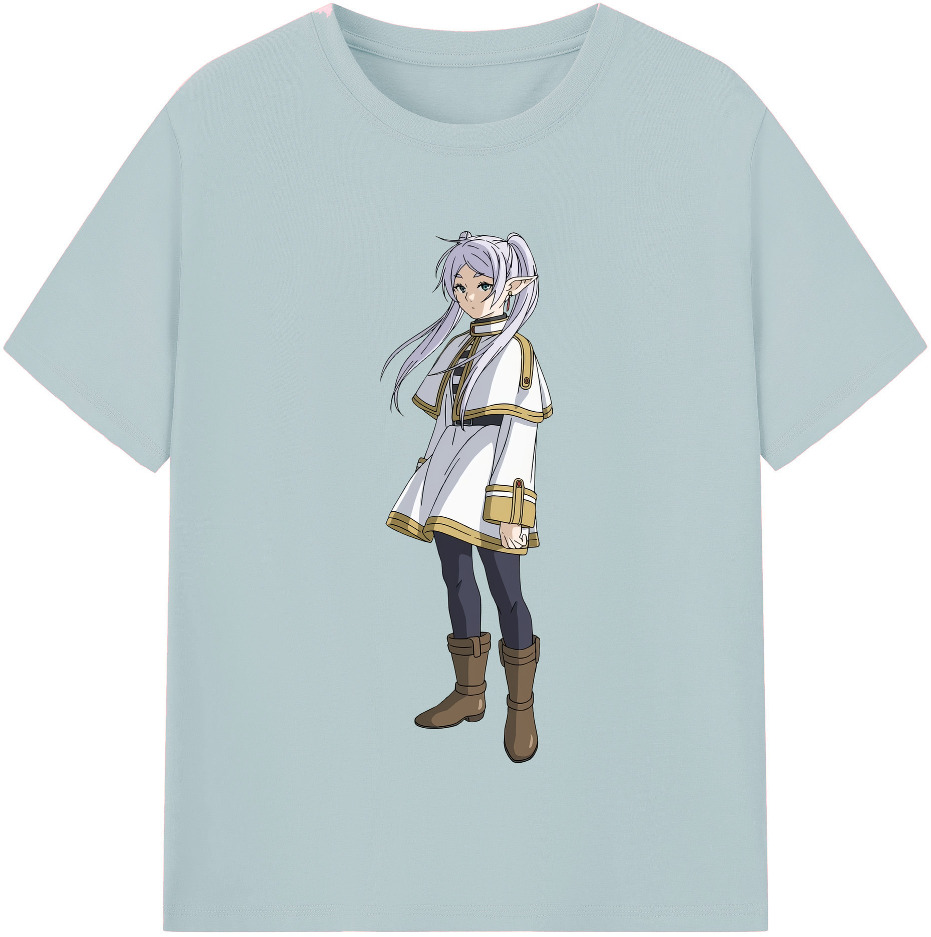 （画像用） 葬送のフリーレン Frieren 綿100％半袖Tシャツ（フロントプリント）